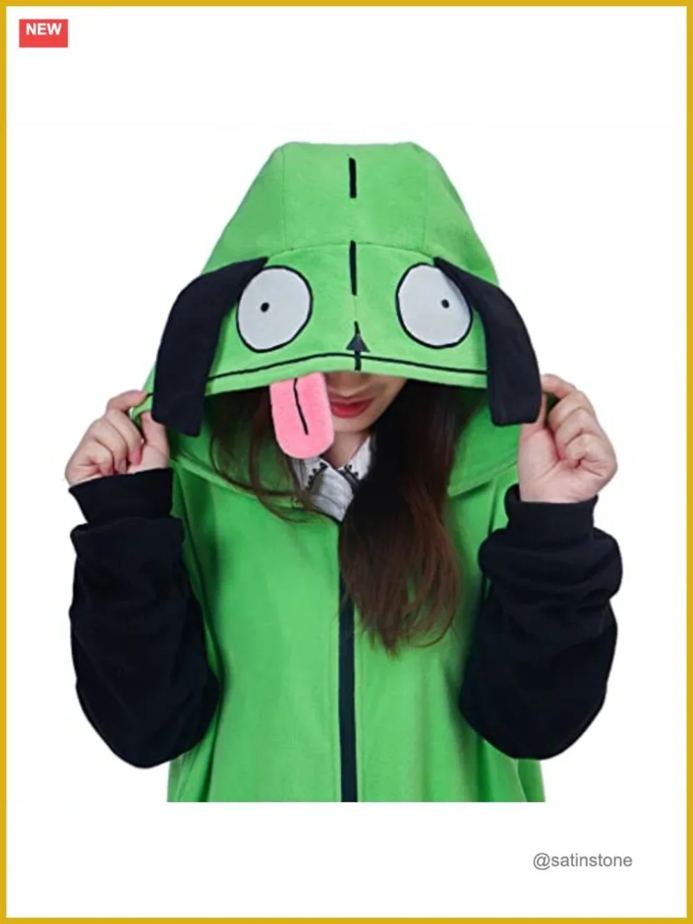 Invader Zim Cosplay Onesie Pajama - Anime Sleepwear with Hood and Zipper